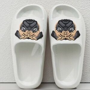 ૮ 🤍 ﻌ  🤍 ა WHITE - PUG SANDALS!